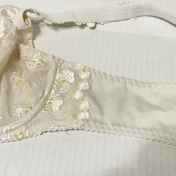 Prima Donna 38C Lace Unlined Sheer Cup Underwire Support Bra 16-2182 Cream & Ylw - Picture 6 of 11